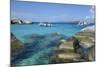 British Virgin Islands, Virgin Gorda. Boats and Tourists at the Baths-Kevin Oke-Mounted Photographic Print