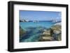 British Virgin Islands, Virgin Gorda. Boats and Tourists at the Baths-Kevin Oke-Framed Photographic Print