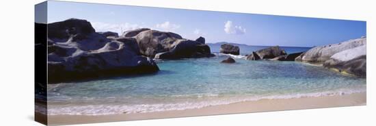 British Virgin Islands, Virgin Gorda, Rock on the Beach-null-Stretched Canvas