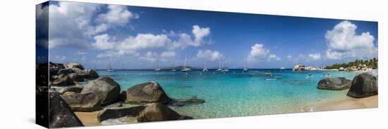 British Virgin Islands, Virgin Gorda. The Baths, beach view-Walter Bibikow-Stretched Canvas