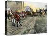 British Wagon-Train Ambushed by Francis Marion in South Carolina during the Revolutionary War-null-Stretched Canvas