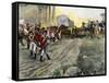 British Wagon-Train Ambushed by Francis Marion in South Carolina during the Revolutionary War-null-Framed Stretched Canvas