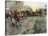 British Wagon-Train Ambushed by Francis Marion in South Carolina during the Revolutionary War-null-Stretched Canvas