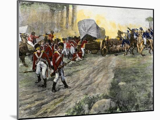 British Wagon-Train Ambushed by Francis Marion in South Carolina during the Revolutionary War-null-Mounted Giclee Print