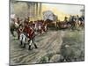 British Wagon-Train Ambushed by Francis Marion in South Carolina during the Revolutionary War-null-Mounted Giclee Print