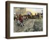 British Wagon-Train Ambushed by Francis Marion in South Carolina during the Revolutionary War-null-Framed Premium Giclee Print