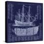 British War Ship Blueprint-Tina Lavoie-Stretched Canvas