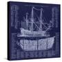 British War Ship Blueprint-Tina Lavoie-Stretched Canvas