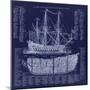 British War Ship Blueprint-Tina Lavoie-Mounted Giclee Print