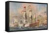 'British Warship of the 17th Century', 1924-Unknown-Framed Stretched Canvas