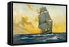 British Warship of the Napoleonic Era-Charles M. Paddey-Framed Stretched Canvas