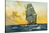 British Warship of the Napoleonic Era-Charles M. Paddey-Stretched Canvas