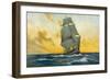 British Warship of the Napoleonic Era-Charles M. Paddey-Framed Art Print