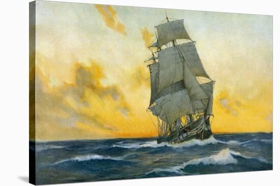 British Warship of the Napoleonic Era-Charles M. Paddey-Stretched Canvas