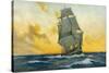 British Warship of the Napoleonic Era-Charles M. Paddey-Stretched Canvas