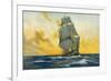 British Warship of the Napoleonic Era-Charles M. Paddey-Framed Art Print