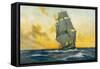 British Warship of the Napoleonic Era-Charles M. Paddey-Framed Stretched Canvas