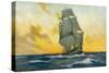 British Warship of the Napoleonic Era-Charles M. Paddey-Stretched Canvas