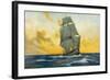 British Warship of the Napoleonic Era-Charles M. Paddey-Framed Art Print