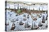 British Warships in Boston Harbor, 1774, an Attempt to Control the Angry Colonists in Massachusetts-null-Stretched Canvas