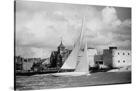 British Yacht Sceptre in Portsmouth Harbor, Making Trail Run For America's Cup Race-Mark Kauffman-Stretched Canvas