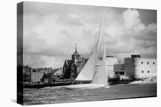 British Yacht Sceptre in Portsmouth Harbor, Making Trail Run For America's Cup Race-Mark Kauffman-Stretched Canvas