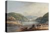 Briton Ferry, River and Church (W/C & Pencil on Paper)-Thomas Hornor-Stretched Canvas