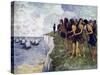 Britons Awaiting the Imminent Arrival of Viking Ships, C16th Century-null-Stretched Canvas