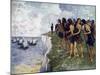 Britons Awaiting the Imminent Arrival of Viking Ships, C16th Century-null-Mounted Giclee Print