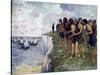 Britons Awaiting the Imminent Arrival of Viking Ships, C16th Century-null-Stretched Canvas