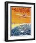 Brittany, France - View of Float Planes in Air and Water Poster-Lantern Press-Framed Premium Giclee Print