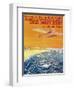 Brittany, France - View of Float Planes in Air and Water Poster-Lantern Press-Framed Premium Giclee Print