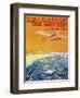 Brittany, France - View of Float Planes in Air and Water Poster-Lantern Press-Framed Art Print