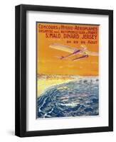 Brittany, France - View of Float Planes in Air and Water Poster-Lantern Press-Framed Art Print