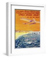 Brittany, France - View of Float Planes in Air and Water Poster-Lantern Press-Framed Art Print