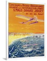 Brittany, France - View of Float Planes in Air and Water Poster-Lantern Press-Framed Art Print