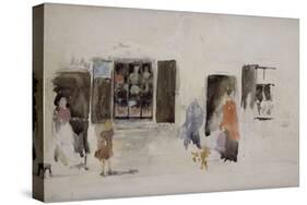 Brittany Shop with Shuttered Windows-James Abbott McNeill Whistler-Stretched Canvas