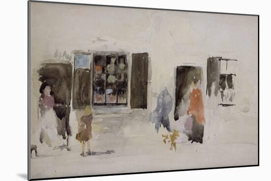 Brittany Shop with Shuttered Windows-James Abbott McNeill Whistler-Mounted Giclee Print