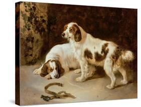 Brittany Spaniels-George Wiliam Horlor-Stretched Canvas