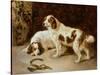 Brittany Spaniels-George Wiliam Horlor-Stretched Canvas