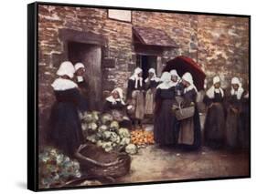 Brittany Veg. Market-Mortimer Menpes-Framed Stretched Canvas