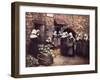 Brittany Veg. Market-Mortimer Menpes-Framed Art Print