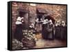 Brittany Veg. Market-Mortimer Menpes-Framed Stretched Canvas