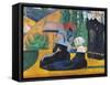 Brittany Women with Umbrellas-Emile Bernard-Framed Stretched Canvas