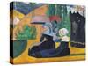 Brittany Women with Umbrellas-Emile Bernard-Stretched Canvas