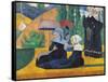 Brittany Women with Umbrellas-Emile Bernard-Framed Stretched Canvas