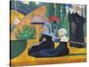 Brittany Women with Umbrellas-Emile Bernard-Stretched Canvas