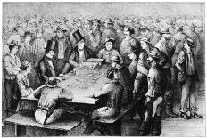 Gambling in the Mines, Faro, California, 19th Century-Britton & Rey-Giclee Print