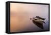 Brivio, Lombardy, Italy. Two Boats on the Adda River at Sunrise.-ClickAlps-Framed Stretched Canvas