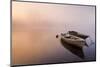 Brivio, Lombardy, Italy. Two Boats on the Adda River at Sunrise.-ClickAlps-Mounted Photographic Print